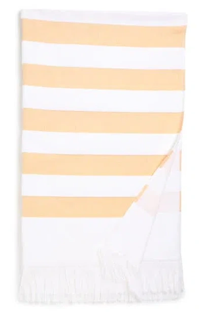 Kassatex Sardinia Beach Stripe Cotton Beach Towel In Yellow