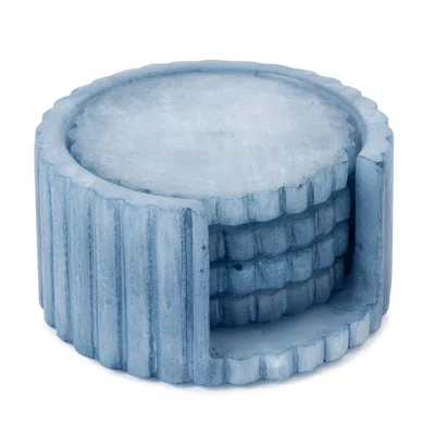 Kassatex Shopbop Wavy Coasters, Set Of 4 In Blue