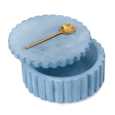 Kassatex Shopbop Wavy Salt Cellar In Blue