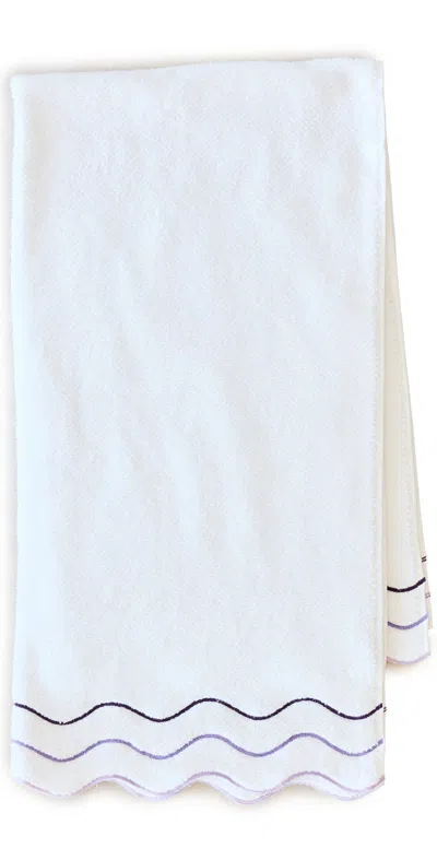 Kassatex Shopbop X Scalloped Bath Towel Set Of 2 White/violet