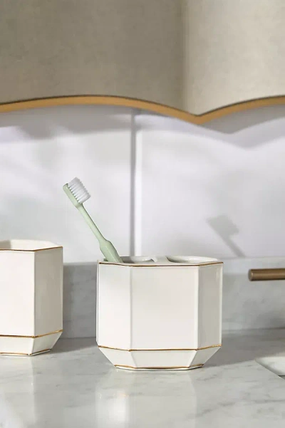 Kassatex St. Honore Porcelain Toothbrush Holder In White