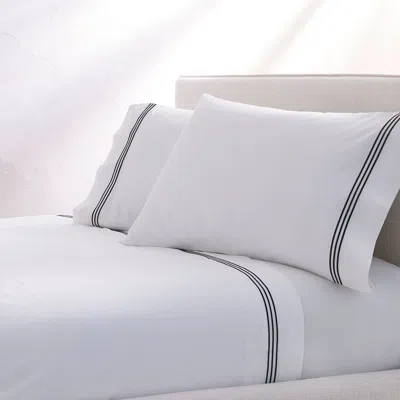 Kassatex Strada Embroidered Percale Pillowcase Set Of 2 In White
