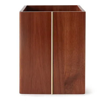Kassatex Sutton Waste Basket In Acacia Wood