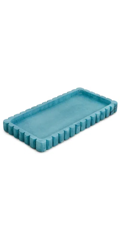 Kassatex Tray Azure In Blue