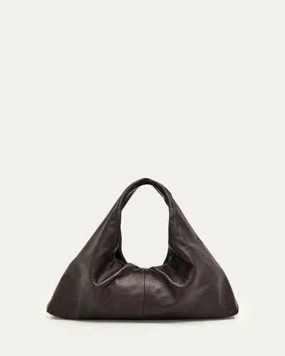 Kassl Anchor Small Lambskin Leather Shoulder Bag In Brown