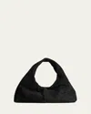 Kassl Anchor Small Suede Top-handle Bag In Black