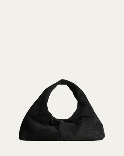 Kassl Anchor Small Suede Top-handle Bag In Black