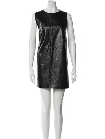 Pre-owned Kassl Crew Neck Mini Dress In Black