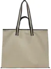 Kassl Editions Beige Canvas Tote In 0200 Sand/oil Black