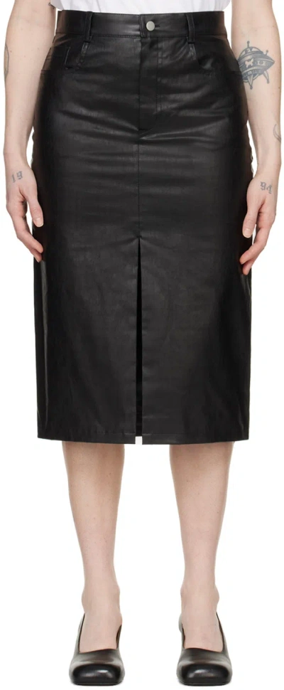 Kassl Editions Black 5-pocket Midi Skirt In 0001 Black