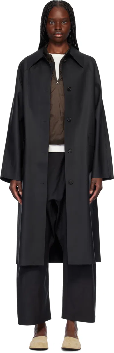 Kassl Editions Black Original Below Rubber Coat In 0001 Black