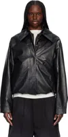 Kassl Editions Black Short Oil Bomber Jacket In 0001 Black