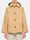 Kassl Editions Short Beige Trench Coat With Removable Hood In Neutral