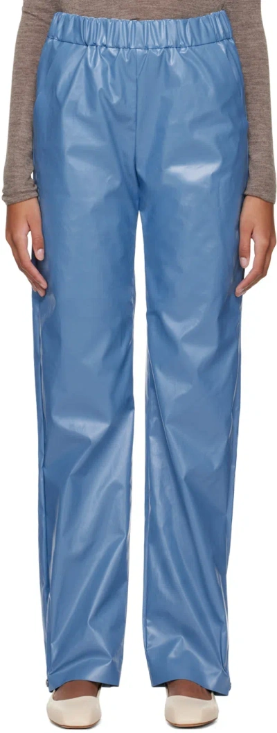 Kassl Editions Blue Oil Trousers In 0038 Sky Blue