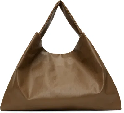 Kassl Editions Brown Oil Tote In 0013 Camel