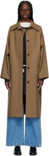 Kassl Editions Brown Original Below Rubber Coat In 0013 Camel