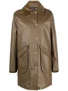 Kassl Editions Corduroy-collar Button-up Coat In Brown