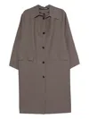 Kassl Editions Flap-pocket Buttoned Coat In Brown