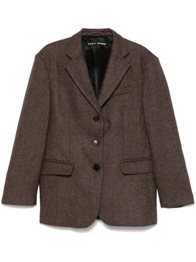 Kassl Editions Herringbone-pattern Blazer In Braun