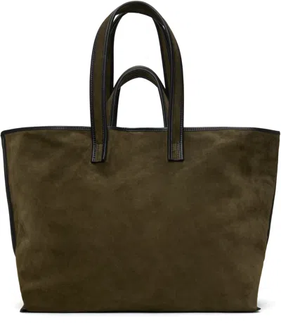 Kassl Editions Khaki Suede Tote In 0205 Camo