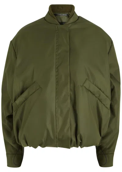 Kassl Editions Padded Nylon Bomber Jacket In Beige
