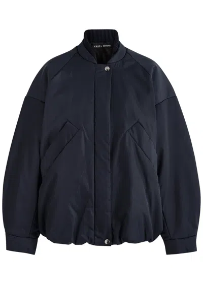 Kassl Editions Padded Nylon Bomber Jacket In Navy