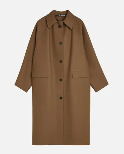 Kassl Editions Rubber Trench Coat In Brown