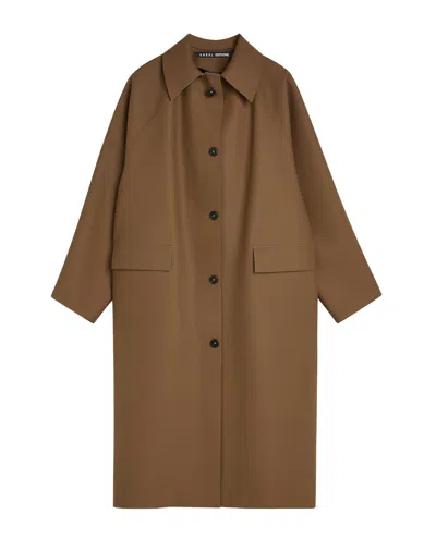 Kassl Editions Rubber Trench Coat With Button Closure In Brown