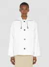 Kassl Editions Sailor Hooded Button Raincoat In White
