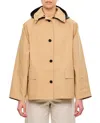 Kassl Editions Short Beige Trench Coat With Removable Hood In Neutral