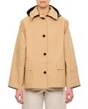 Kassl Editions Short Beige Trench Coat With Removable Hood In Neutral