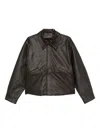 Kassl Editions Side-pocket Eather Jacket In Brown