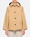 Kassl Editions Short Beige Trench Coat With Removable Hood In Neutral