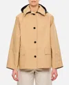 Kassl Editions Short Beige Trench Coat With Removable Hood In Neutral