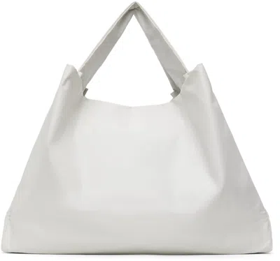 Kassl Editions White Shoulder Oil Tote In 0000 White