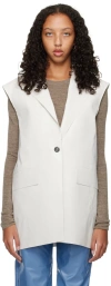 Kassl Editions White Sleeveless Blazer In 0000 White