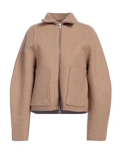 Kassl Editions Woman Jacket Camel Size 10 Merino Wool In Beige