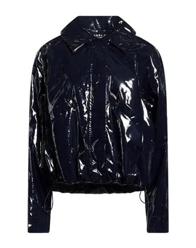 Kassl Editions Woman Jacket Midnight Blue Size 6 Polyurethane, Cotton