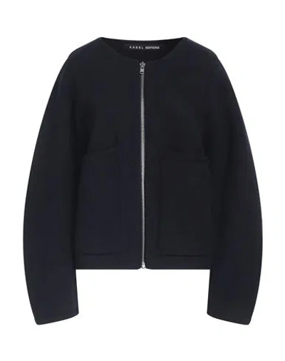 Kassl Editions Woman Jacket Navy Blue Size 8 Merino Wool In Black