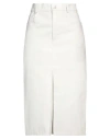 Kassl Editions Woman Midi Skirt Off White Size 6 Cotton, Polyurethane, Elastane