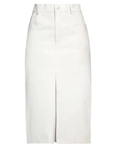 Kassl Editions Woman Midi Skirt Off White Size 6 Cotton, Polyurethane, Elastane