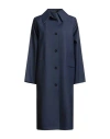 Kassl Editions Woman Overcoat & Trench Coat Navy Size M Polyester, Polyurethane In Blue