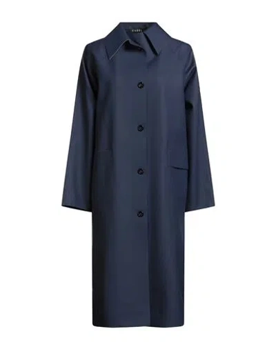 Kassl Editions Woman Overcoat & Trench Coat Navy Size M Polyester, Polyurethane In Blue