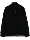 Kassl Editions Wool Biker Jacket In Schwarz