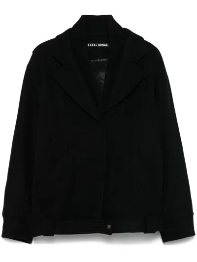 Kassl Editions Wool Biker Jacket In Schwarz
