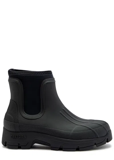 Kassl Editions X Tretorn Marie Rubber Ankle Boots In Black