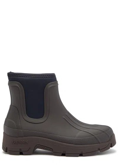 Kassl Editions X Tretorn Marie Rubber Ankle Boots In Brown