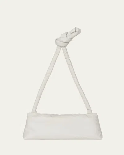 Kassl Knot Padded Slim Shoulder Bag In White