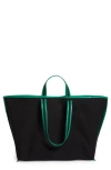 KASSL LARGE CONTRAST TRIM CANVAS TOTE