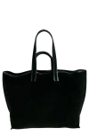 Kassl Large Contrast Trim Suede Tote In Black 0001